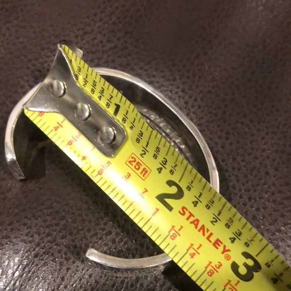 LOIS HILL Mother of Pearl Sterling Silver Cut Out Cuff Bracelet Thin Vintage - Picture 11 of 17